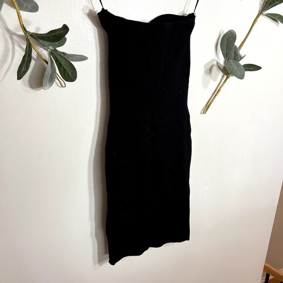 NWT Black Ribbed Strapless Dress - Picture 5 of 6
